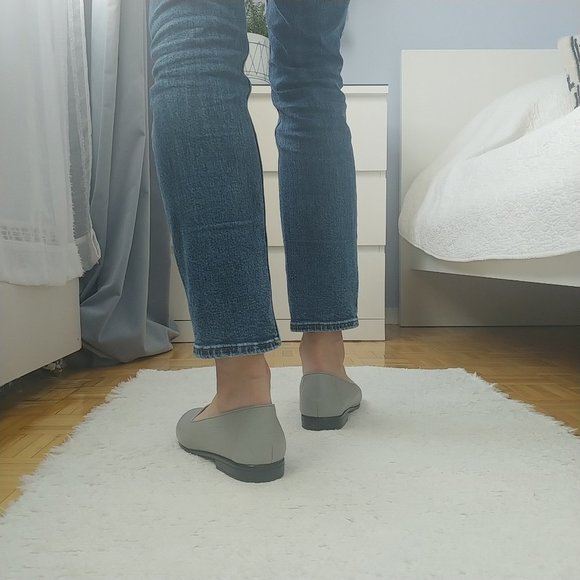 Grey Leather Loafers Size 9.5WW - Picture 4 of 11